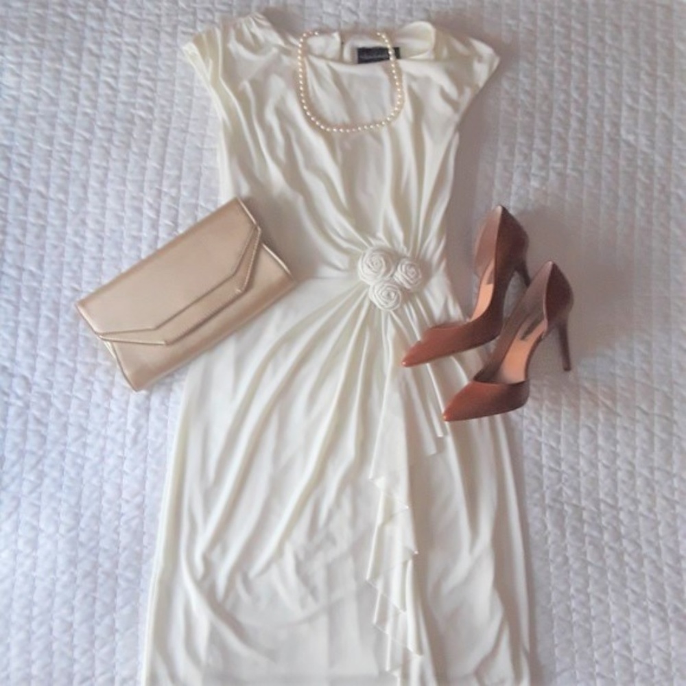NWOT! White Cream Elegant Dress